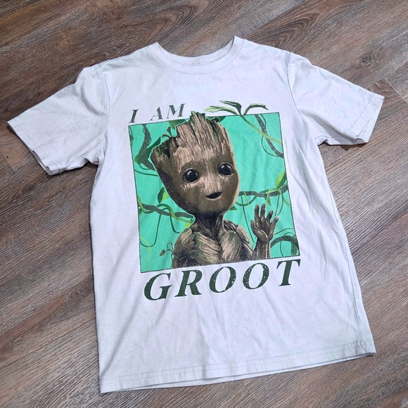 Marvel Other - Marvel I Am Groot Baby Groot Graphic T-Shirt Kids Size M 8 Tan Guardians Galaxy